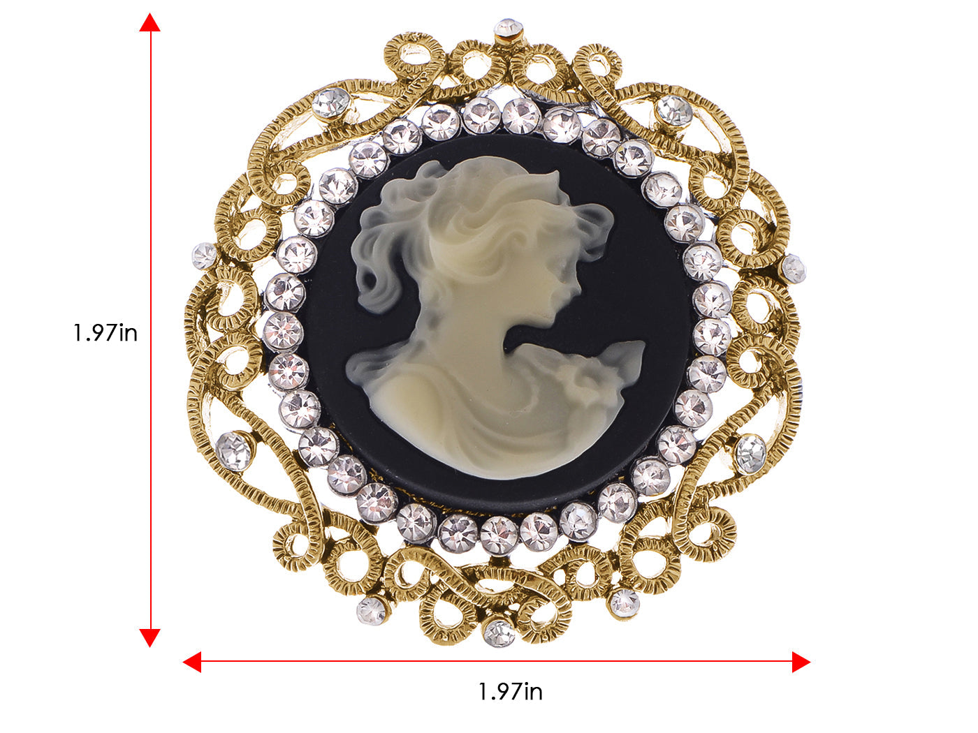 Antique Vintage Victorian Floral Purple Cameo Lady Brooch Pin