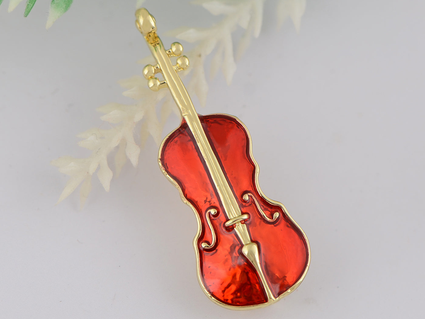 Colored Acoustic Guitar Brooch Pin