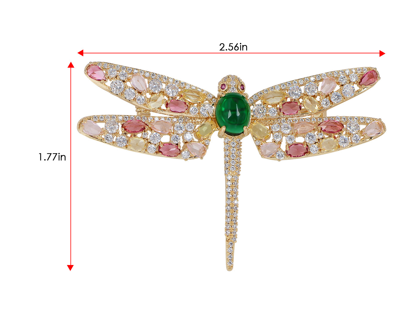 Crystal Shine Amethyst Dragonfly Bug Brooch Pin