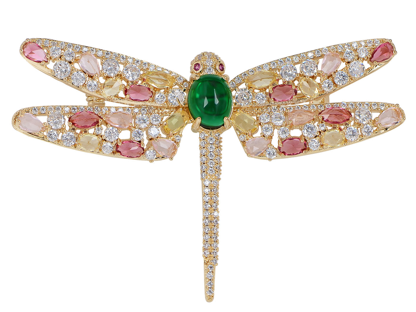 Crystal Shine Amethyst Dragonfly Bug Brooch Pin