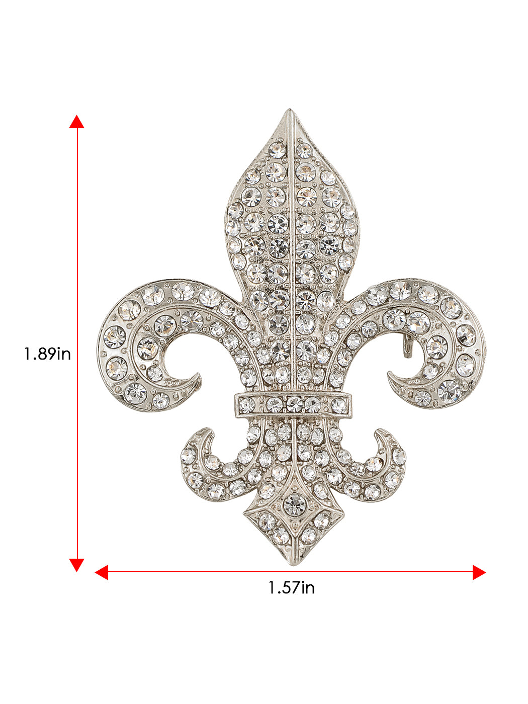 Alilang Golden Tone Sparkly Clear Crystal Rhinestones Royal Fleur De Lis Lily Brooch Pin