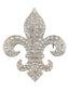 Alilang Golden Tone Sparkly Clear Crystal Rhinestones Royal Fleur De Lis Lily Brooch Pin