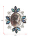 Alilang Vintage Inspired Abalone Shell Clear Crystal Rhinestone Lady Cameo Brooch Pin Maiden Flower Pendant