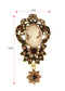 Alilang Vintage Inspired Crystal Rhinestone Victorian Lady Cameo Brooch Pin flower Pendant