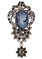 Alilang Vintage Inspired Crystal Rhinestone Victorian Lady Cameo Brooch Pin flower Pendant