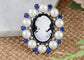 Alilang Victorian Lady Cameo Brooch Pin Faux Pearl Crystal Lapel Pin for Wedding Party