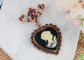 Alilang Vintage Cameo Victorian Lady Maiden Rhinestone Heart dangle Brooch Pin