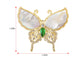 Alilang Sparkling Zircon Seashell Butterfly Brooch Pin With Crystal Rhinestones For Wedding Party