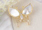 Alilang Sparkling Zircon Seashell Butterfly Brooch Pin With Crystal Rhinestones For Wedding Party