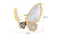 Alilang Seashell Sparkling Zircon Crystal Rhinestone Winged Butterfly Brooch Pin