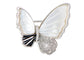 Alilang Seashell Sparkling Zircon Crystal Rhinestone Winged Butterfly Brooch Pin