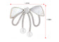 Alilang Elegant Natural Seashell Rhinestones Bow Knot Pearl Pin Brooch