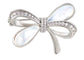 Alilang Elegant Natural Seashell Rhinestones Bow Knot Pearl Pin Brooch