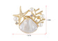 Elegant Zircon Gold Starfish Shell Pearl Brooch Pins For Ladies Inlay Sea Animal Jewelry Brooches