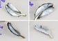 Alilang Natural Abalone Shell Silver Tone Feather Fashion Brooch Pin Accessories