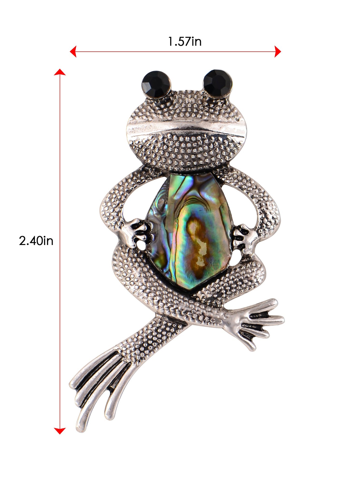 Alilang Cross-legged Sitting Frog Natural Abalone Shell Brooch Pin Exquisite Retro Frog Corsage