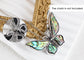 Alilang Silvery Tone Natural Abalone Shell Butterfly Insect Brooch Pin Pendant