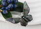 Alilang Silvery Tone Natural Abalone Shell Butterfly Insect Brooch Pin Pendant