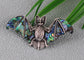Alilang Antiqued Silver Tone Abalone Shell Vampire Bat Brooch Pin for Halloween Accessories