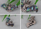 Alilang Antiqued Silver Tone Abalone Shell Vampire Bat Brooch Pin for Halloween Accessories