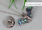 Alilang Antiqued Silver Tone Abalone Shell Vampire Bat Brooch Pin for Halloween Accessories