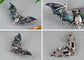Alilang Antiqued Silver Tone Abalone Shell Vampire Bat Brooch Pin for Halloween Accessories