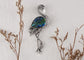 Alilang Antiqued Silvery Tone Abalone Shell Flamingo Bird Animal Brooch Pin Collar Lapel Pins & Pendant