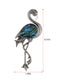 Alilang Antiqued Silvery Tone Abalone Shell Flamingo Bird Animal Brooch Pin Collar Lapel Pins & Pendant