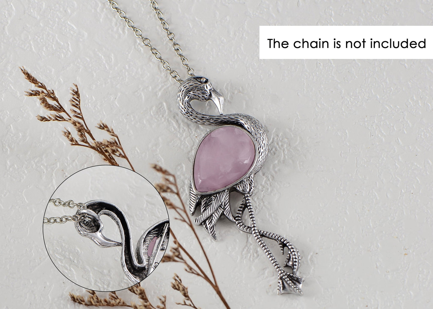 Alilang Antiqued Silvery Tone Abalone Shell Flamingo Bird Animal Brooch Pin Collar Lapel Pins & Pendant