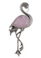 Alilang Antiqued Silvery Tone Abalone Shell Flamingo Bird Animal Brooch Pin Collar Lapel Pins & Pendant