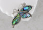 Alilang Vintage Silvery Tone Abalone Shell Butterfly Insect Brooch Pin Pendant Custom Jewelry Gifts for Women Teen Girls