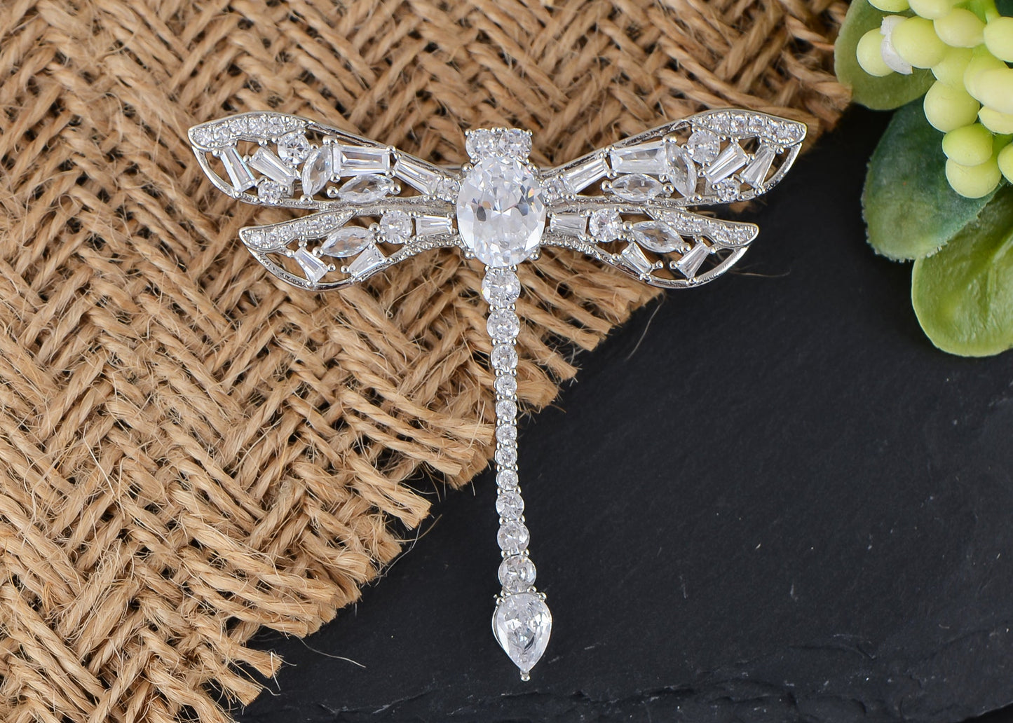 Lavender Purple Enamel And Dragonfly Brooch Pin Pendant