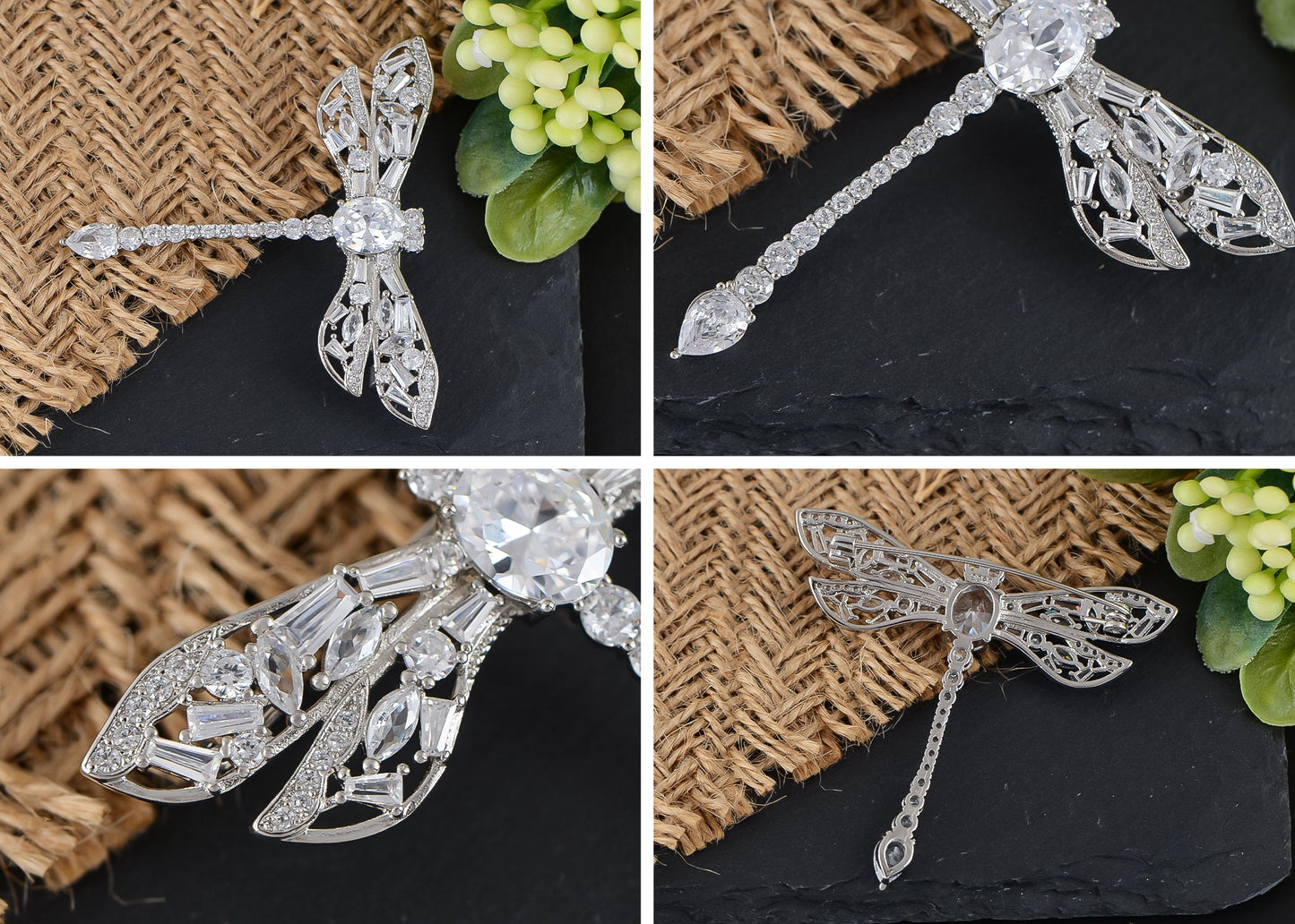 Lavender Purple Enamel And Dragonfly Brooch Pin Pendant