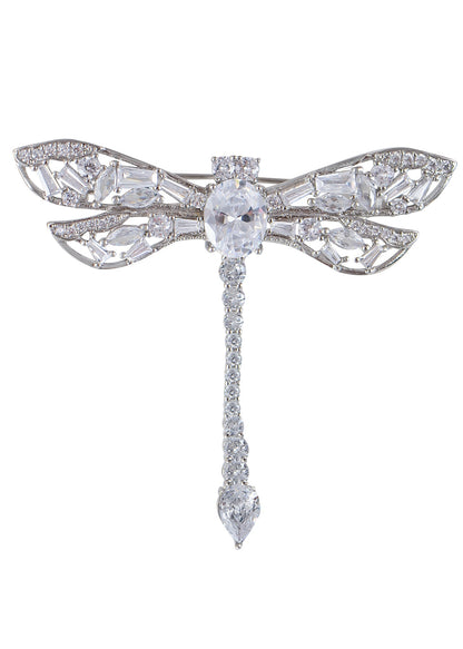 Lavender Purple Enamel And Dragonfly Brooch Pin Pendant