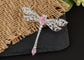 Lavender Purple Enamel And Dragonfly Brooch Pin Pendant