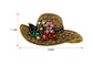 Alilang Golden Tone Multi Rhinestones Colorful Floral Floppy Sun Hat Brooch Pin