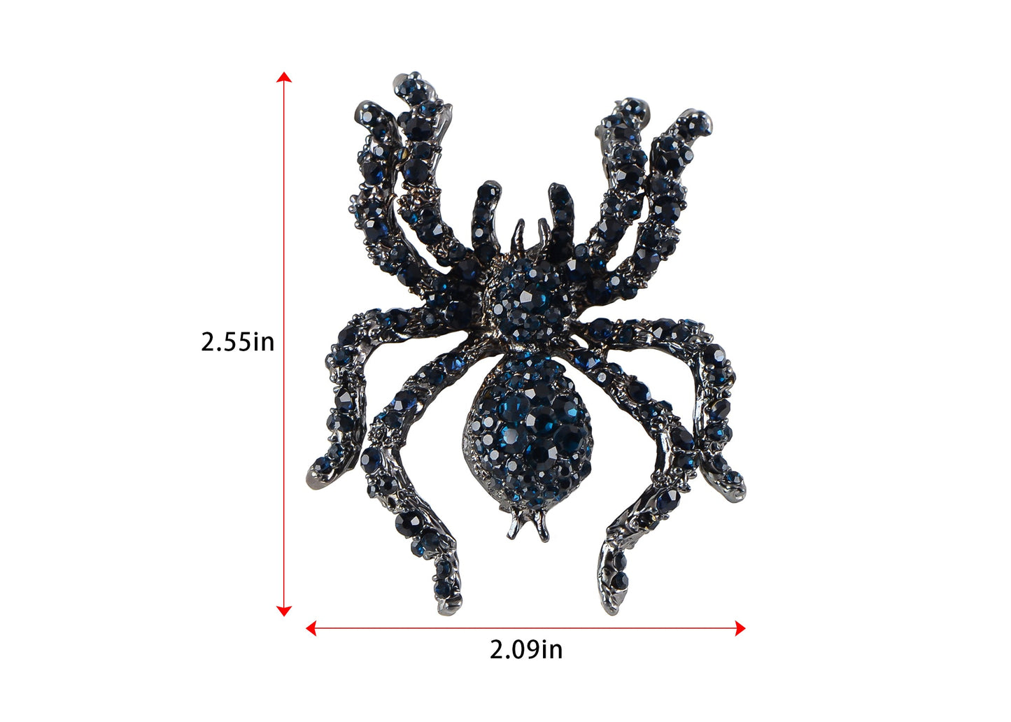 Alilang Black Crystal Rhinestone Spider Brooch Pin Halloween Decoration and Cosplay Accessory Jewelry