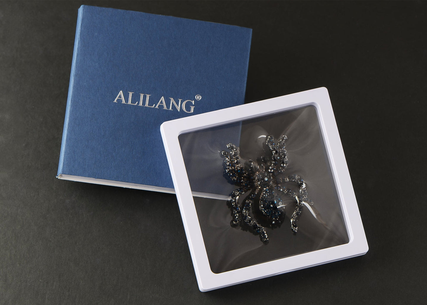 Alilang Black Crystal Rhinestone Spider Brooch Pin Halloween Decoration and Cosplay Accessory Jewelry