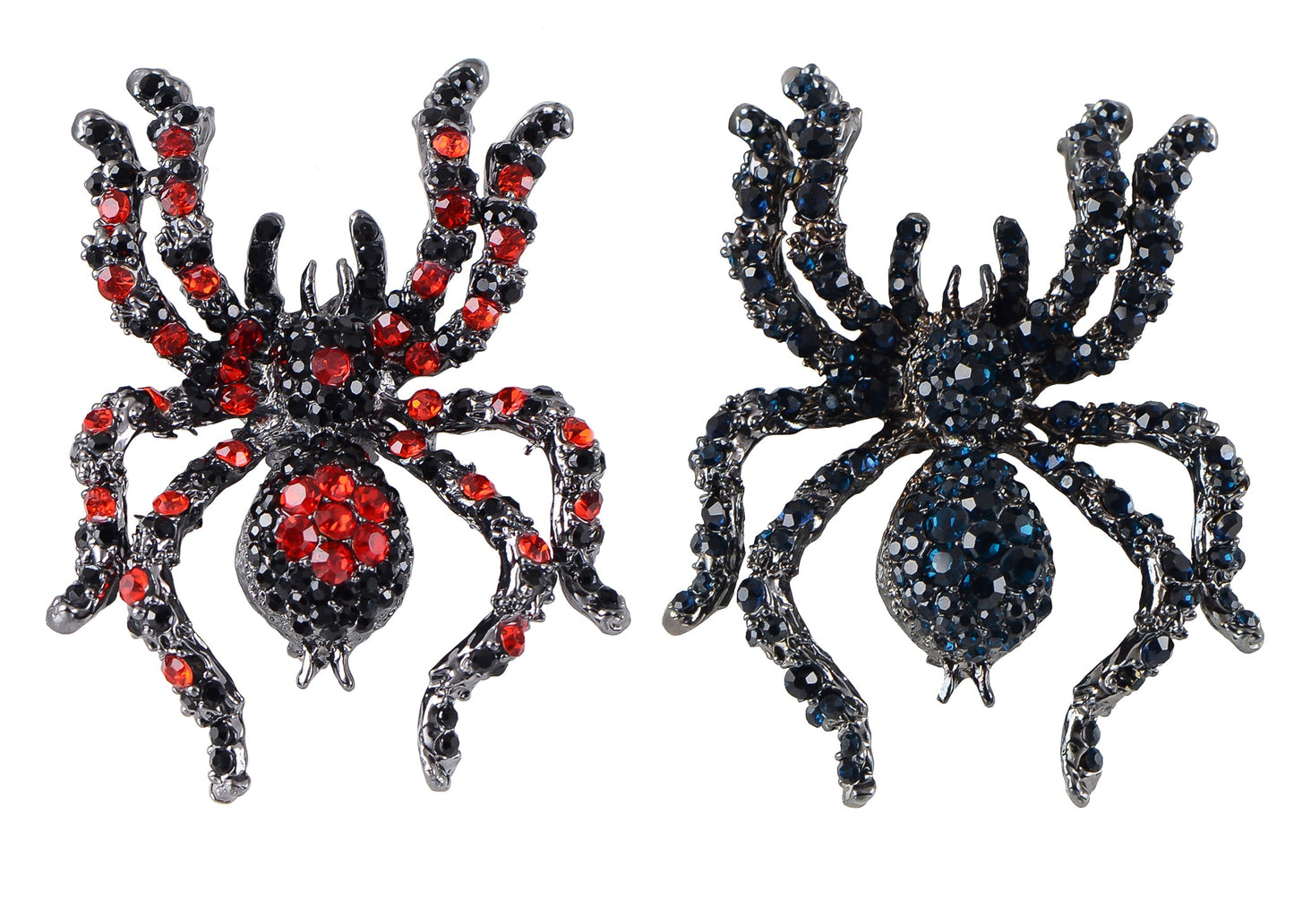 Alilang Black Crystal Rhinestone Spider Brooch Pin Halloween Decoration and Cosplay Accessory Jewelry