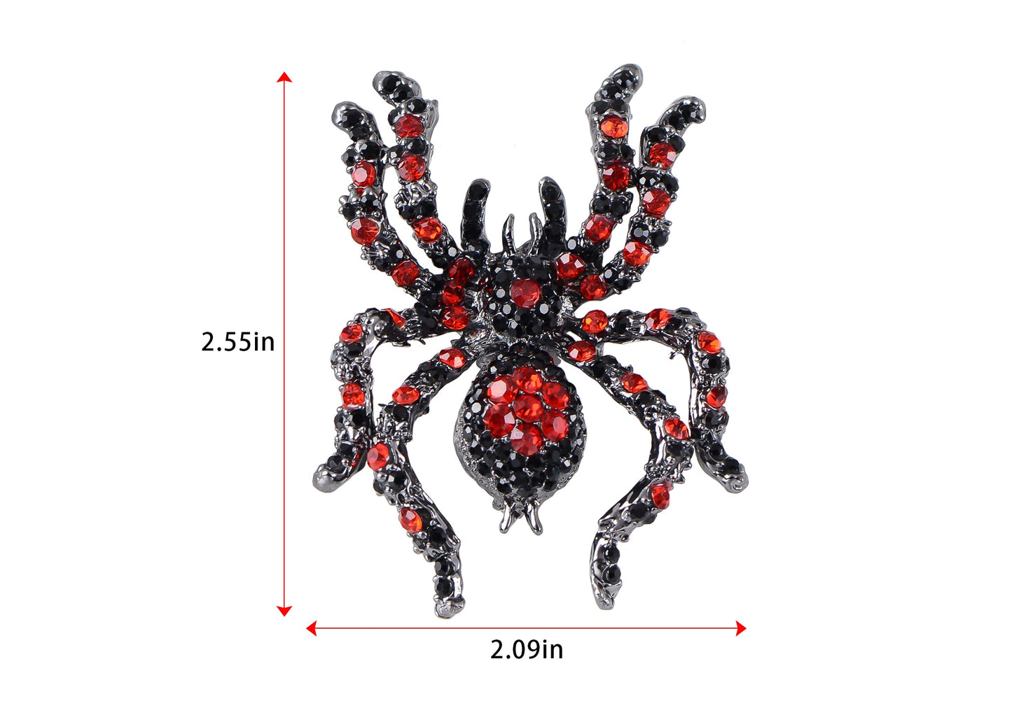 Alilang Black Crystal Rhinestone Spider Brooch Pin Halloween Decoration and Cosplay Accessory Jewelry