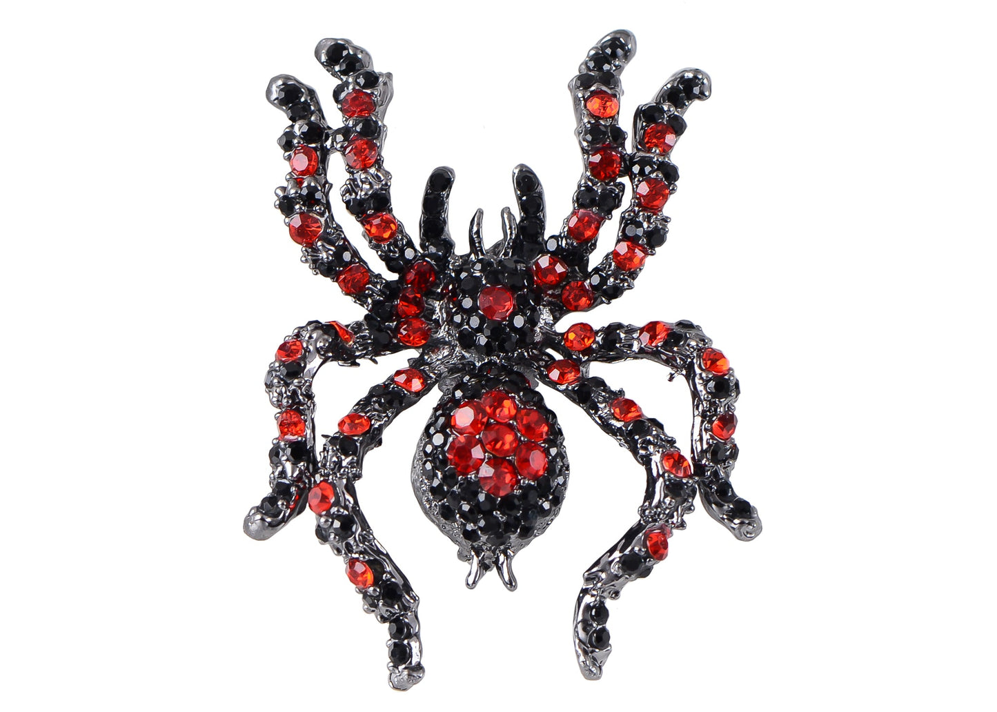 Alilang Black Crystal Rhinestone Spider Brooch Pin Halloween Decoration and Cosplay Accessory Jewelry