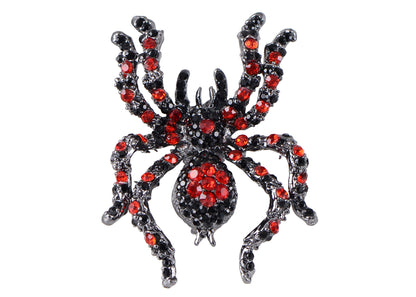 Alilang Black Crystal Rhinestone Spider Brooch Pin Halloween Decoration and Cosplay Accessory Jewelry
