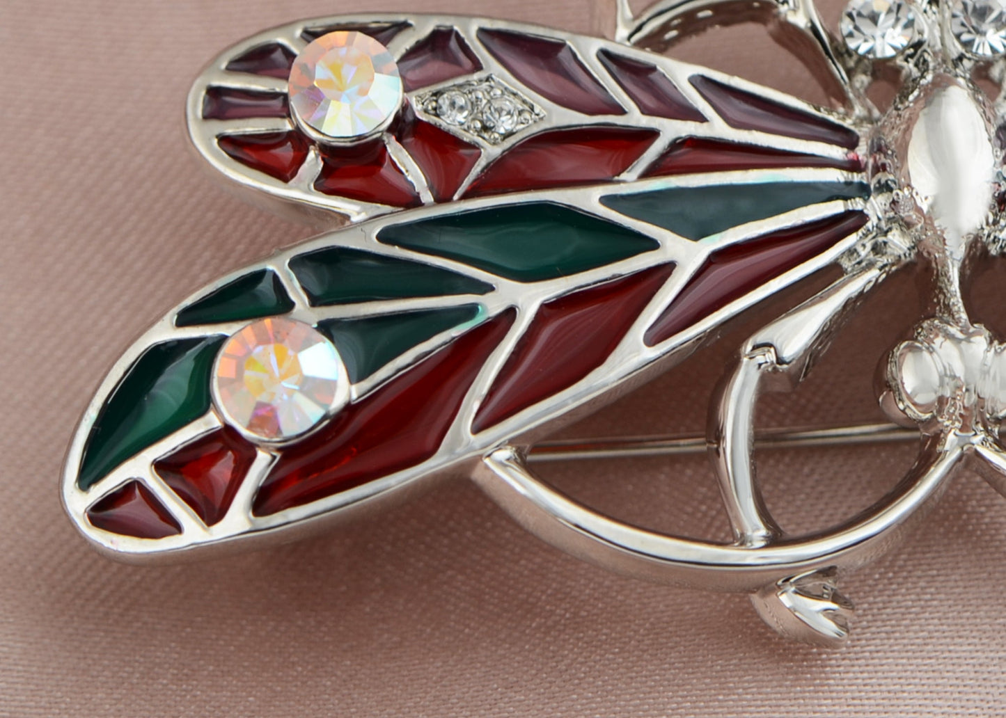 Glitzy Color Enamel Body Ab Dragonfly Bug Fly Brooch Pin