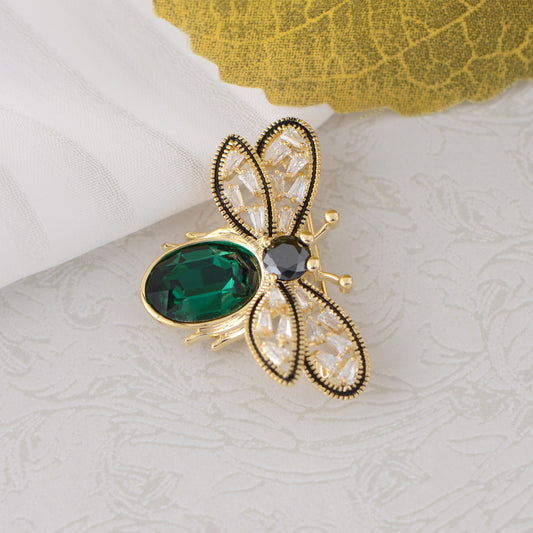 Bee Brooch Pin for Women Zircon Animal Brooches Crystal Honeybee Bumblebee Lapel Pins