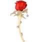 Zircon Rose Flower Brooch Pin Rhinestone Floral Lapel Pins Dress Blazer Suits Pin Accessory