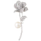 Zircon Rose Flower Brooch Pin Rhinestone Floral Lapel Pins Dress Blazer Suits Pin Accessory