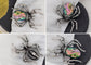 Antique Silvery Tone Abalone Shell Stone Spider Brooch Lapel Pins Pendant Halloween Jewelry