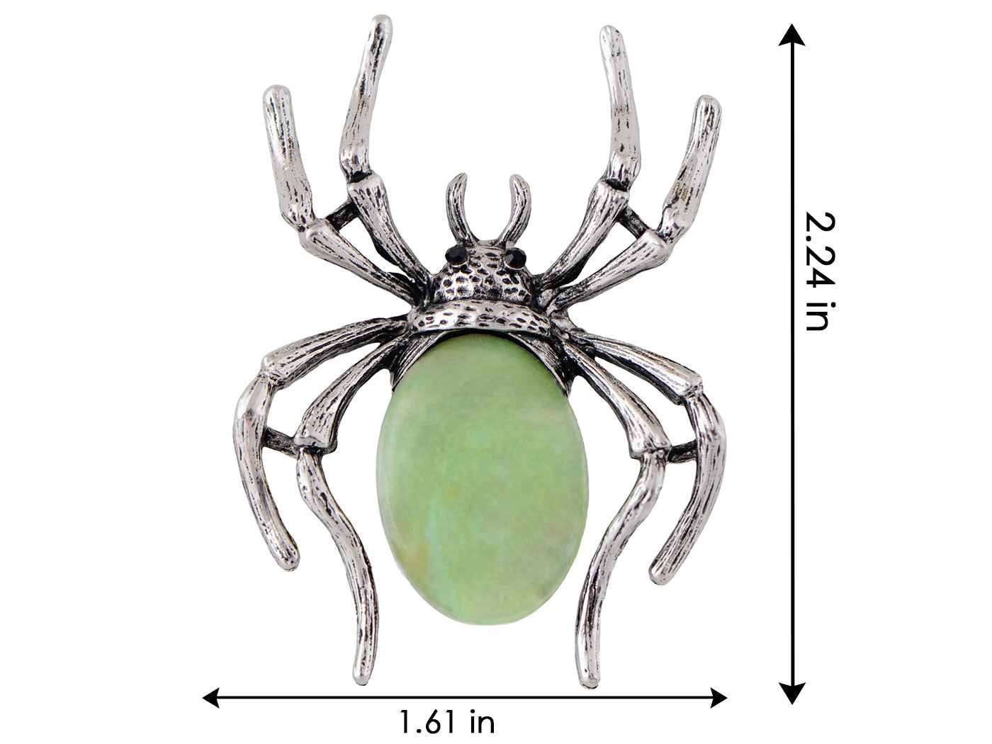 Antique Silvery Tone Abalone Shell Stone Spider Brooch Lapel Pins Pendant Halloween Jewelry