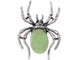 Antique Silvery Tone Abalone Shell Stone Spider Brooch Lapel Pins Pendant Halloween Jewelry