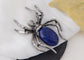 Antique Silvery Tone Abalone Shell Stone Spider Brooch Lapel Pins Pendant Halloween Jewelry